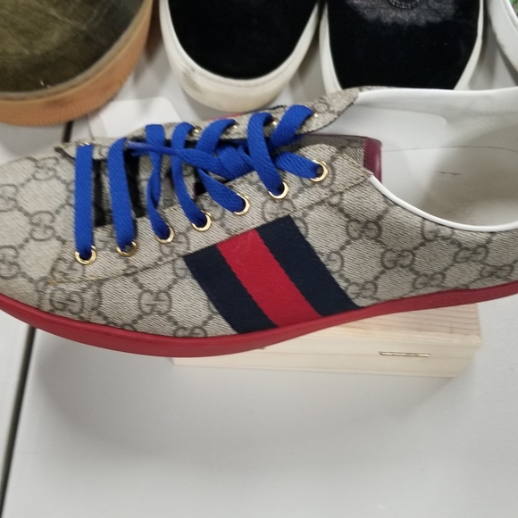 BEIGE GG Supreme New Ace Sneakers - Picture 4 of 5